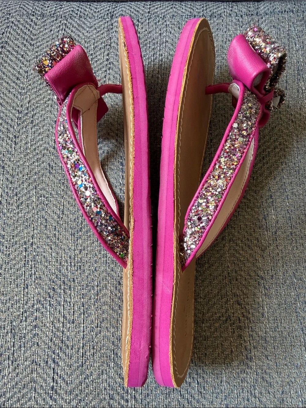 Kate Spade Icarda Glitter Bow Flip Flops Size: 8.5 M